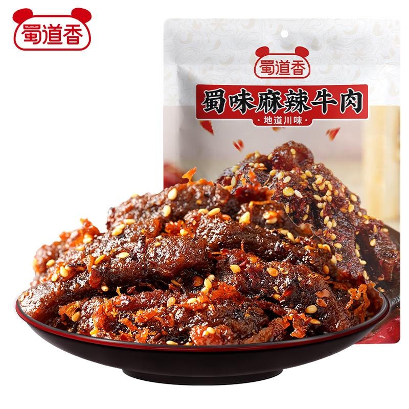 【中国直邮】 蜀风雅香 蜀道香 蜀味牛肉干 麻辣100g 独立袋装 休闲零食 肉干肉脯 四川特产小吃[4包] 400 克