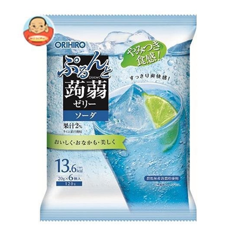 【日本直郵】DHL直郵3-5天到 日本ORIHIRO 低卡魔芋果凍 汽水口味 6枚裝