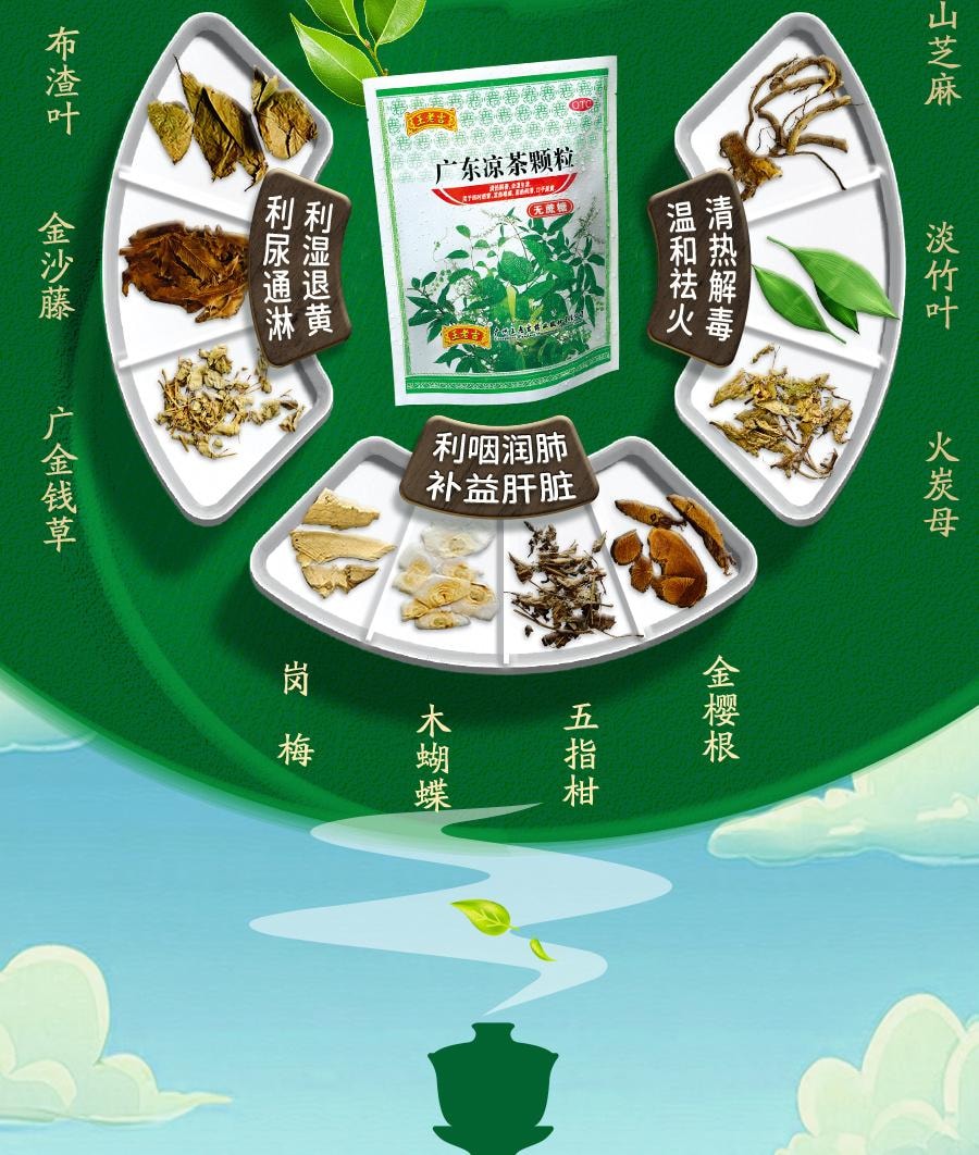Guangdong Herbal Tea Granules for Clearing Heat detoxifying reducing fire and dampness20 bags per pack