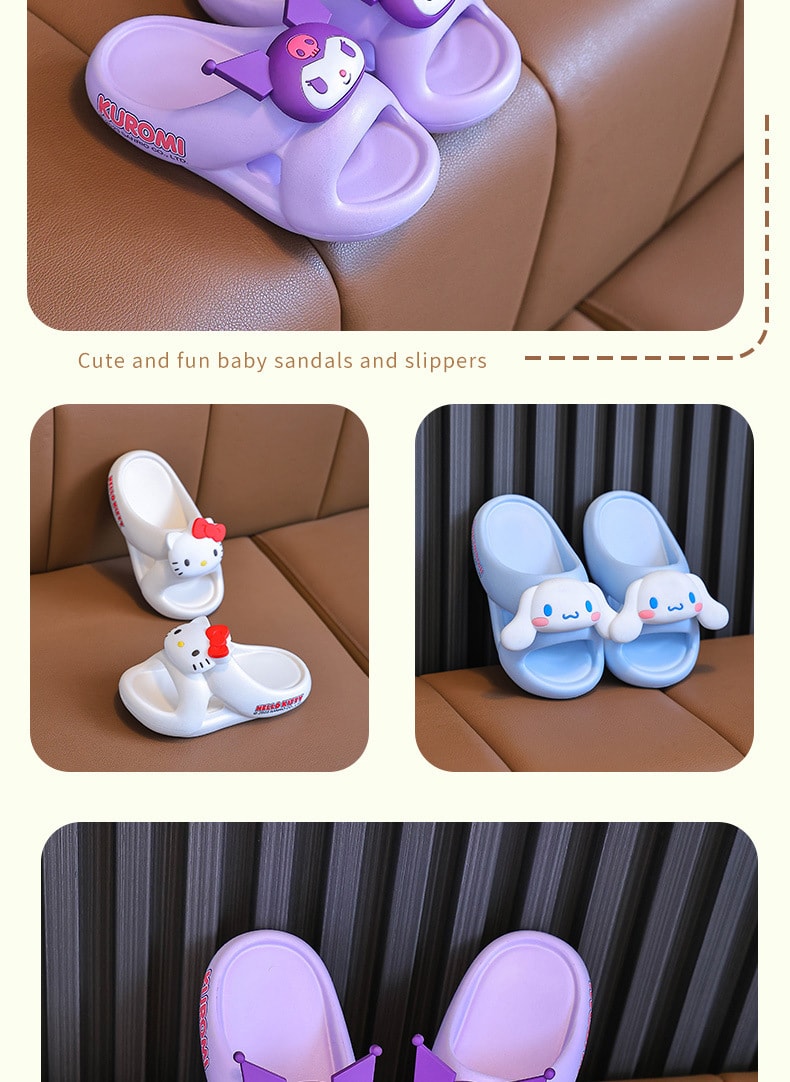 【中國直郵】SANRIO 三麗鷗夏季兒童拖鞋 外穿可愛室內居家浴室洗澡防滑拖鞋-美樂蒂 My Melody 26-27碼 1雙*|預計到達時間3-4週