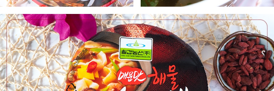 韩国CHILKAB 麻辣刀削面 海鲜味 桶装 173g 