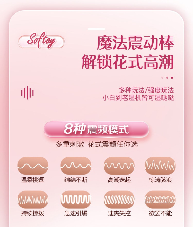 【中國直郵】傑士邦Softoy系列 女用自我安慰液晶AV震動棒 情趣用品 粉紅款