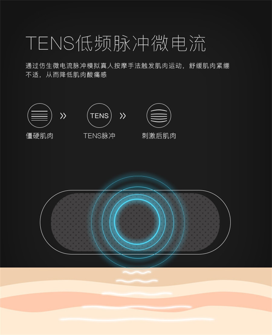 【中國直郵】金稻迷你頸椎按摩儀貼片微電流穴位經絡脈衝 深邃藍