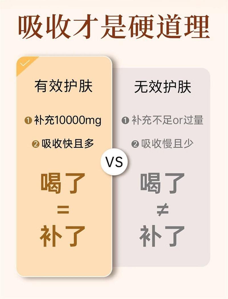 【中國直郵】 維特健靈 五色靈芝緊肌飲 美容海洋膠原蛋白勝肽液態飲 10瓶/盒(100%高純度膠原蛋白)