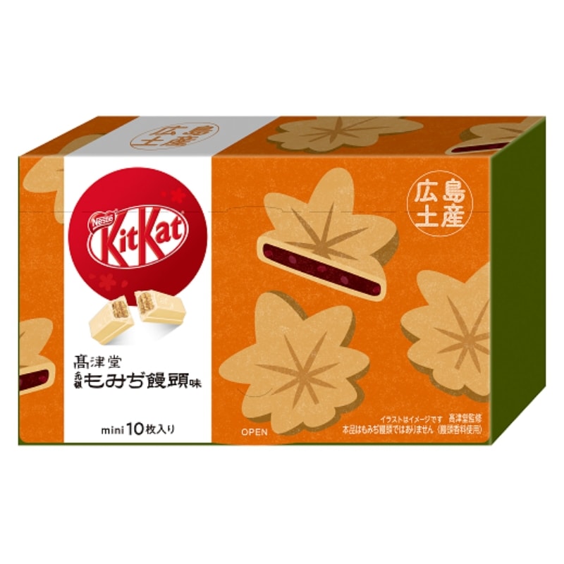 【日本直邮】 KIT KAT地域限定 广岛限定红叶馒头味巧克力威化 10枚装