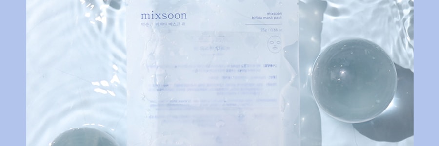 韓國MIXSOON純 雙歧發酵二裂酵母補水面膜 深層保濕 緊緻滋養 平滑細嫩 25g*5片入