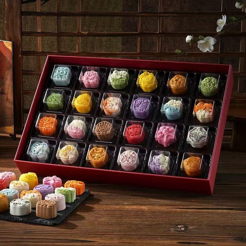 姚记 寻时见韵系列  八口味月饼 8枚装 百香芒果 甘露琵琶 桂花酒酿 青柠柚子 悠悠玫瑰 核桃贡枣 荷花青梅 莲蓉  300g