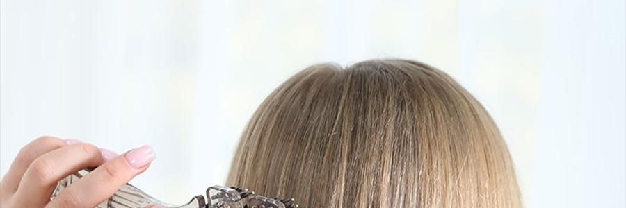 PANVIN盤易 水晶蓬鬆梳 家用蓬鬆按摩梳 鏤空可彎曲排骨梳 #灰色 不含猪鬃款 撫平毛躁 清潔頭皮