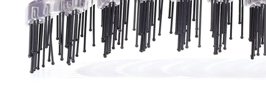 PANVIN盤易 水晶蓬鬆梳 家用蓬鬆按摩梳 鏤空可彎曲排骨梳 #灰色 不含猪鬃款 撫平毛躁 清潔頭皮