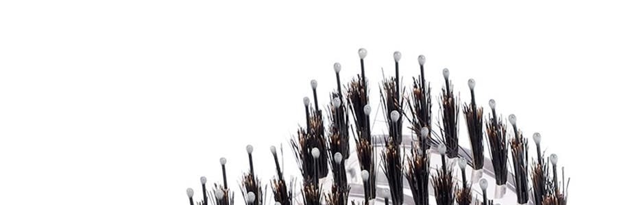 PANVIN盤易 水晶蓬鬆梳 家用蓬鬆按摩梳 鏤空可彎曲排骨梳 #灰色 不含猪鬃款 撫平毛躁 清潔頭皮