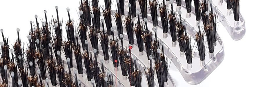 PANVIN盤易 水晶蓬鬆梳 家用蓬鬆按摩梳 鏤空可彎曲排骨梳 #灰色 不含猪鬃款 撫平毛躁 清潔頭皮