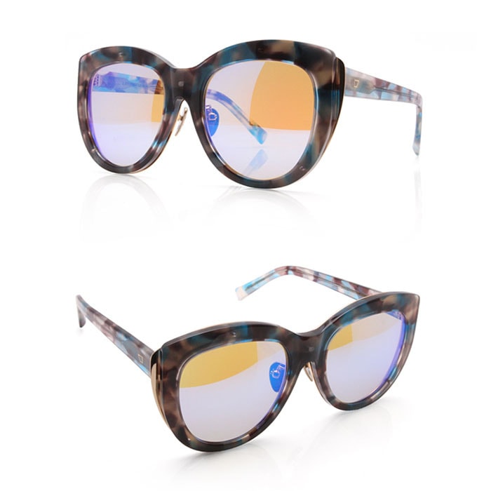 SUNGLASSES / AS022 / BLUE TORTOISE ACETATE + BLUE MIRROR