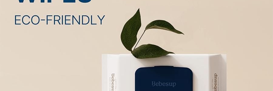 韓國BEBESUP SIGNATURE無酒精帶蓋濕紙巾 寶寶嬰兒可用 70 抽 Blue ECO系列 200x180mm