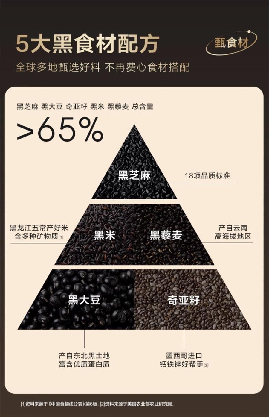 【中国直邮】 五谷磨房 黑之养核桃芝麻黑豆粉 营养早餐五黑粉芝麻粉 600g/罐