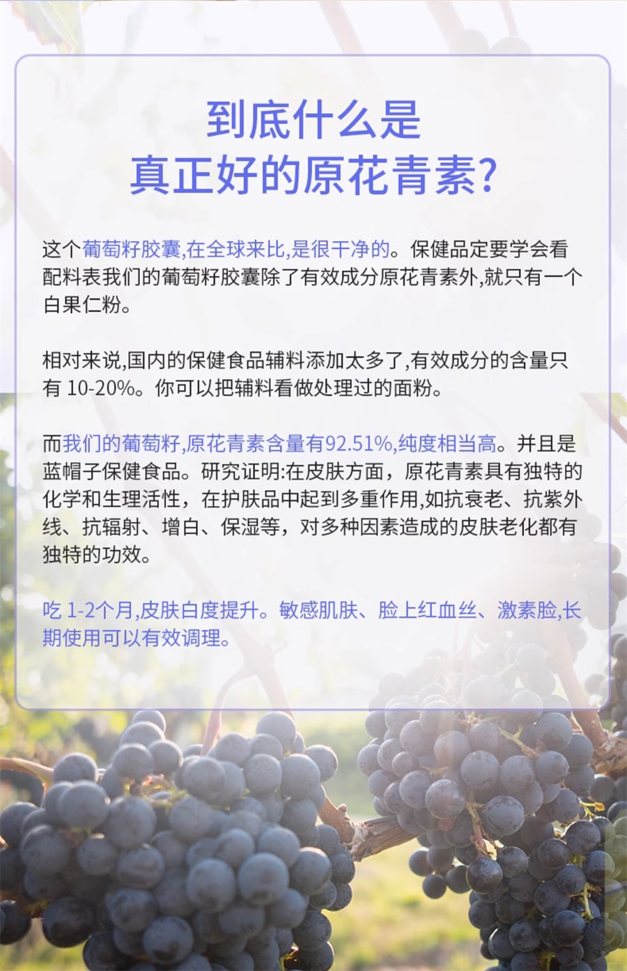【中國直郵】歸一食 葡萄籽綠源力opc珍生膠囊 美白原花青素內調改善暗沉 90粒/罐(建議拍三罐)