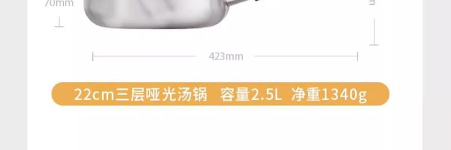 日本SORI YANAGI柳宗理 不鏽鋼鋁製三層單手平底鍋 22cm