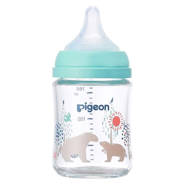 【日本直邮】PIGEON贝亲 婴儿母乳实感玻璃奶瓶 160ml 宽口径#SS码 新生儿