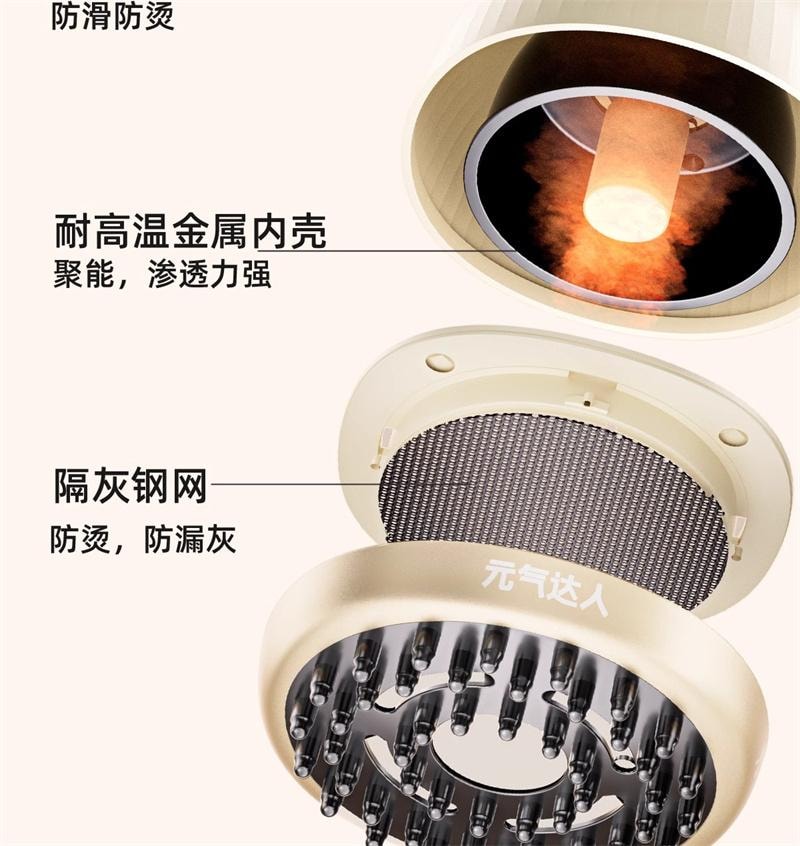 【中国直邮】 元气达人 带脉艾灸经络刷肚子神器背部按摩刷揉腹部刮痧仪全身通用 米白色 1个