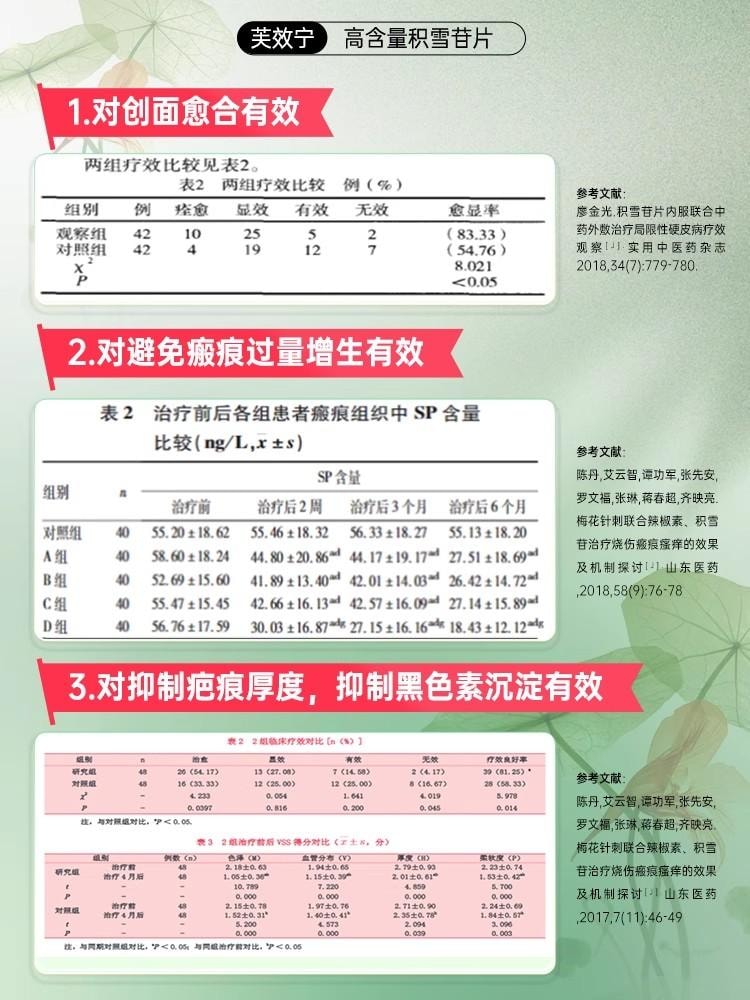 【中国直邮】 芙原 芙效宁 积雪苷片 促进伤口愈合 6mg*56片/盒