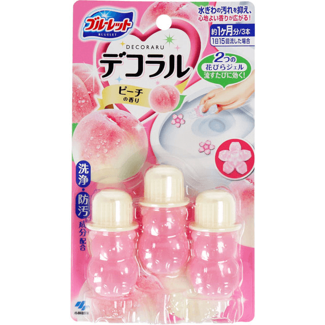 日本 KOBAYASHI 小林製藥 桃花香馬桶芳香劑 3pcs