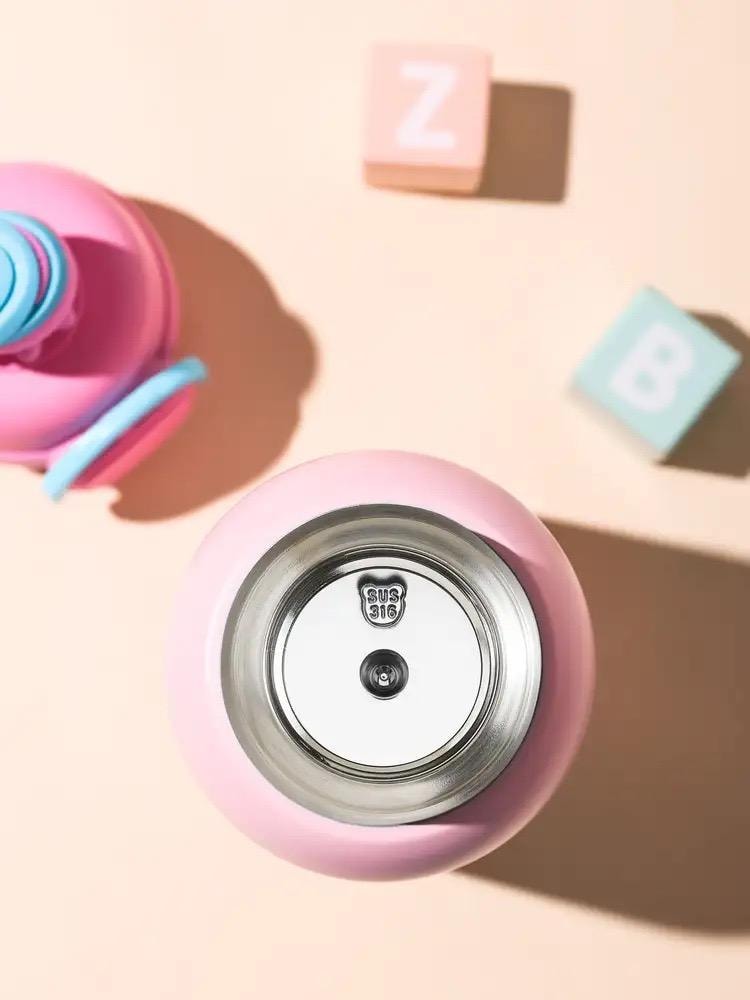 韩国 BEDDYBEAR 杯具熊 保温杯 高颜值库洛米双饮杯子 宝宝幼儿园小学生儿童水杯 600ml 粉色