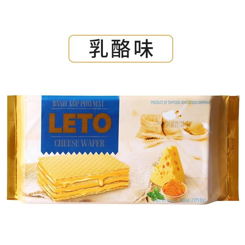 越南 LETO 威化饼 奶酪味榴莲味豆乳味 夹心休闲小吃 零食 特产饼干 200g- 榴莲味 1袋