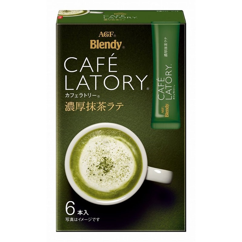 【日本直郵】日本AGF BLENDY濃厚抹茶拿鐵即溶咖啡 香濃醇厚下午茶飲料 6條入