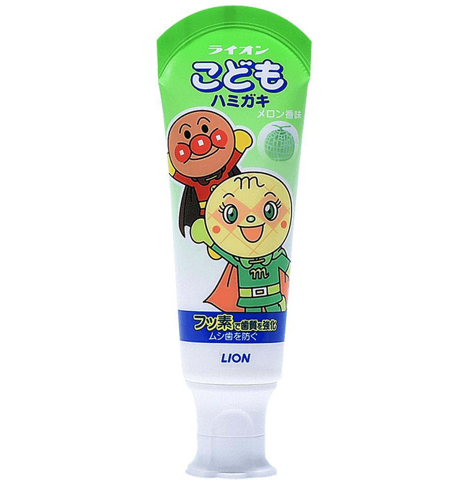 日本 LION 狮王 可吞咽面包超人儿童牙膏 蜜瓜味 40g