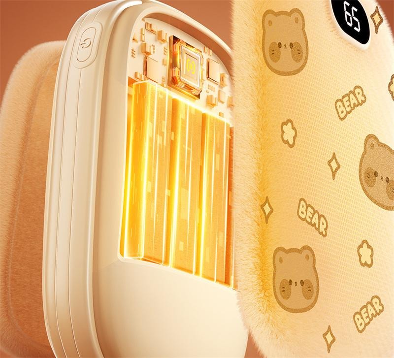 【中国直邮】 亲太太 二合一暖手宝数显充电宝迷你便携随身暖手神器 梧桐米 1个装