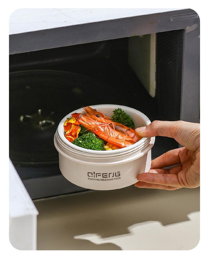 【中国直邮】 亲太太 陶瓷内胆可插电饭盒加热便当盒保温餐盒多层 400ml 2个装