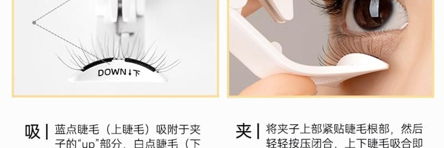 WOSADO悦瞳 浓妆上镜系列 软磁磁吸假睫毛 免胶持久仿真 #曲奇黑 浓密小雏菊【黄油小熊联名限定款】