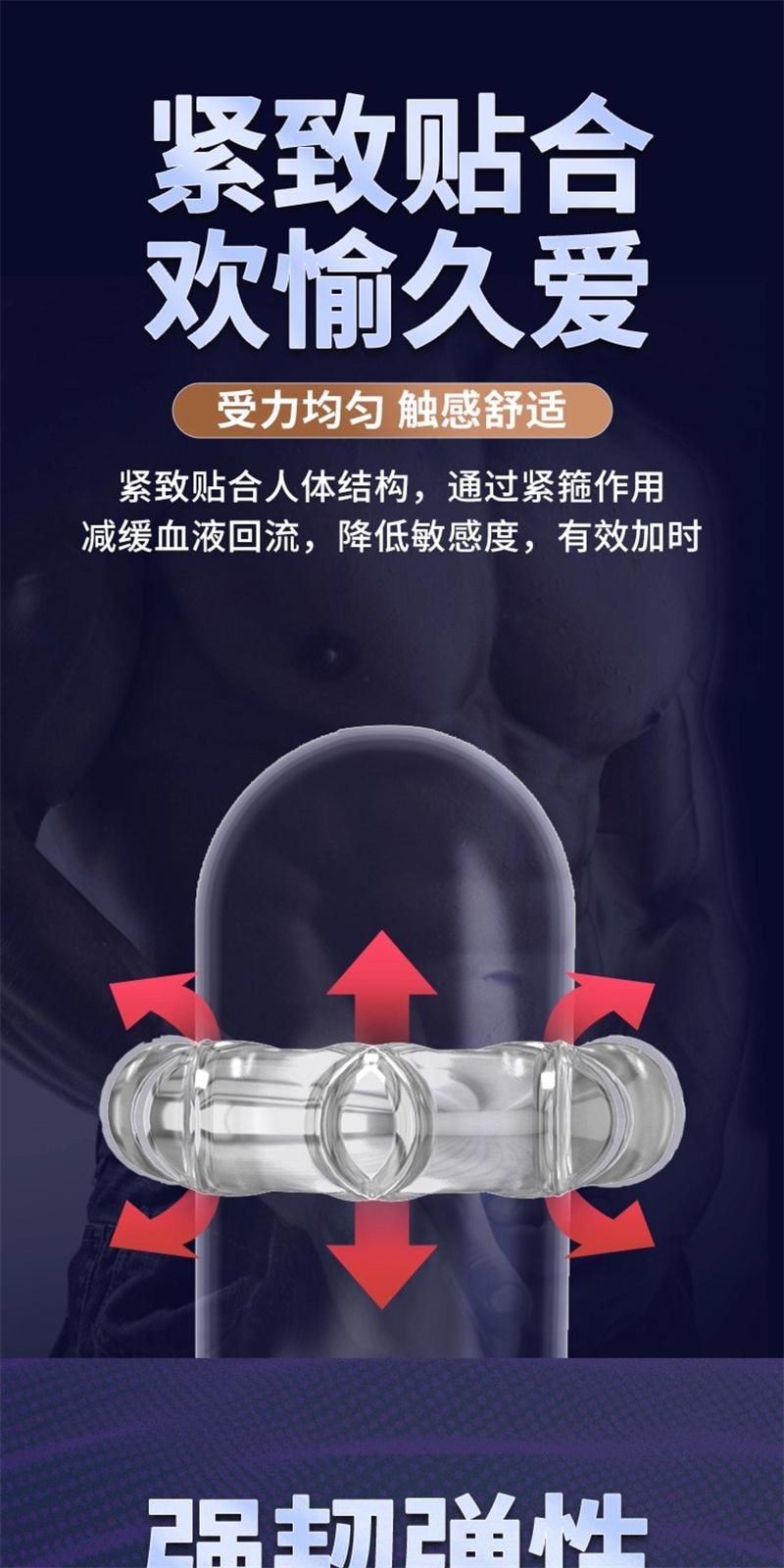 【中国直邮】 第6感 锁精环男用品防射持久延时根部套神器羊眼圈高潮套3只装