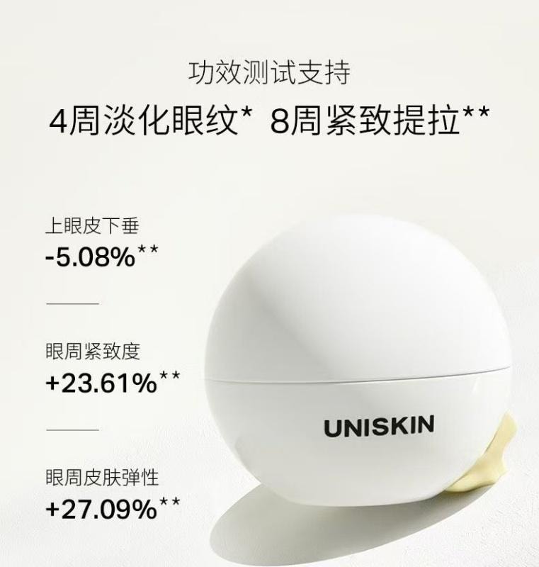 【中國直郵】 優時顏 微笑眼霜 淡紋緊緻眼部精華霜 抗皺淡黑眼圈 熬夜鬆垮救星 18g