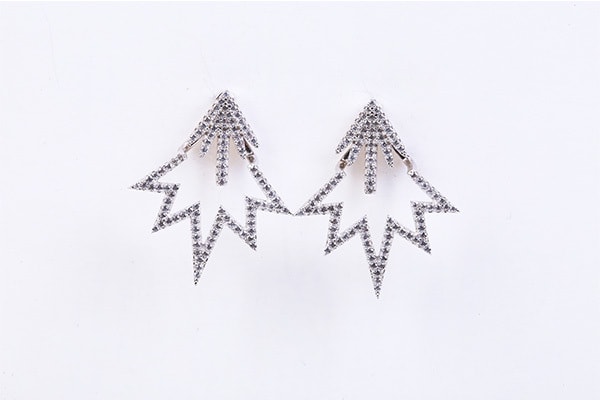 Sterling Silver Designer Lightening Earrings