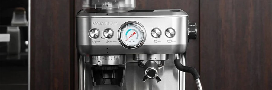 美国CASABREWS咖佰士 意式咖啡机 半自动咖啡机磨豆机 自带研磨冲泡一体机 不挑豆子 91oz水箱 半自动打奶泡机5700Gense