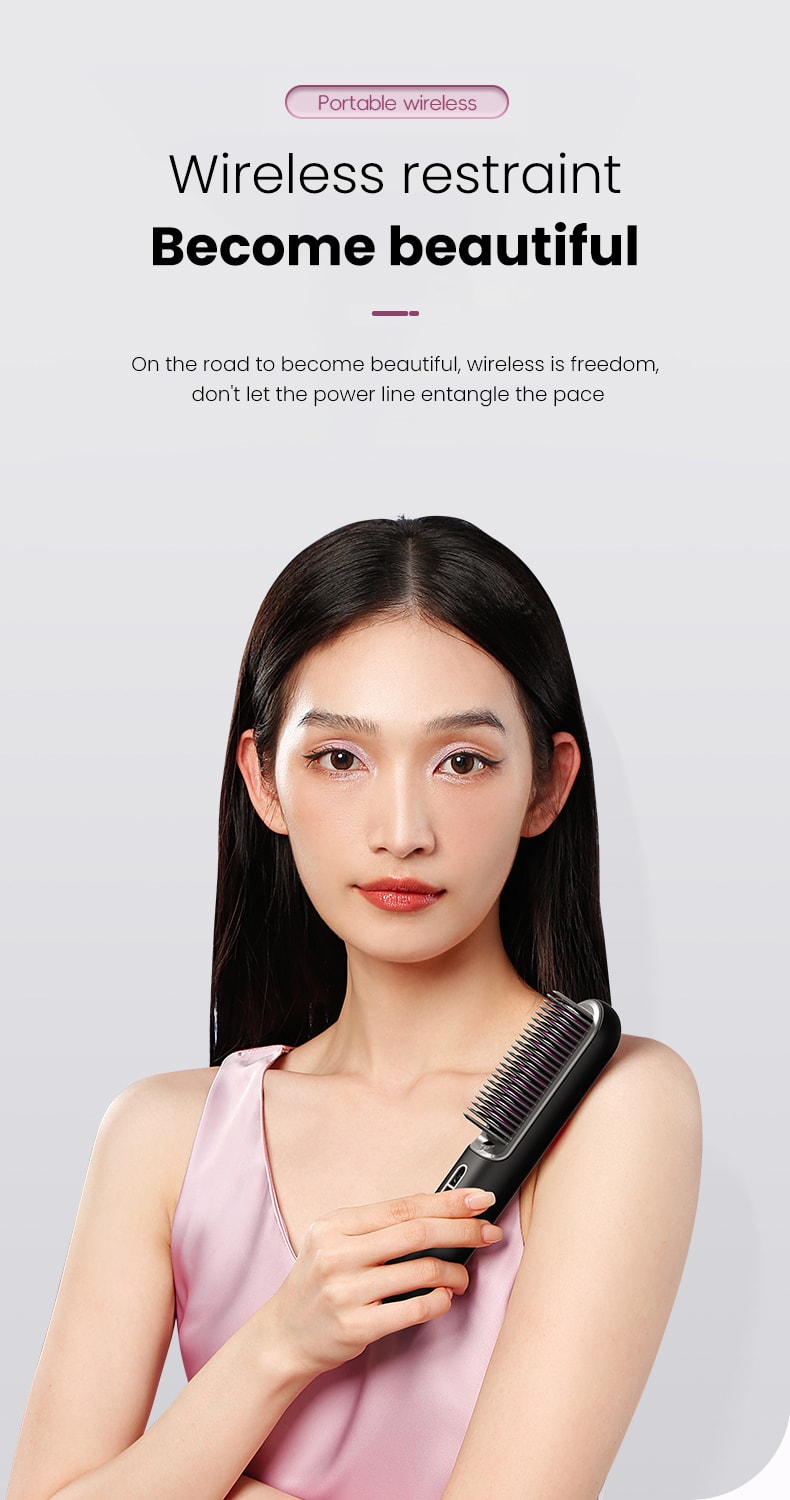 中國 K·SKIN金米 無線直髮梳 負離子護髮 便攜美 兩用髮梳 電梳子 直板夾 防靜電 KD382S 1台