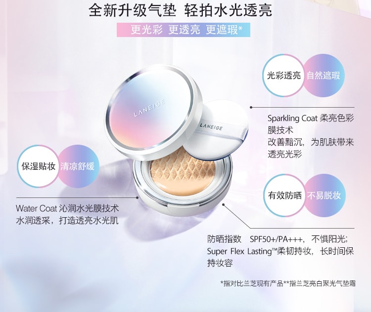 韩国LANEIGE兰芝 新款保湿遮瑕美白 气垫BB霜 #21 自然色 SPF 50+