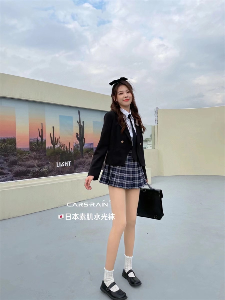【中國直郵】素肌 秋冬加絨自然膚色裸感肉色緊身褲襪光腿神器 均碼黑色款