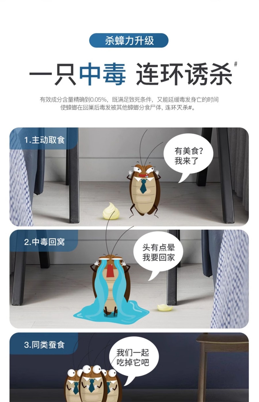 【中国直邮】超威  蟑螂药家用杀蟑胶饵剂室内端非一窝全窝驱除非无毒灭小强神器  10g/支