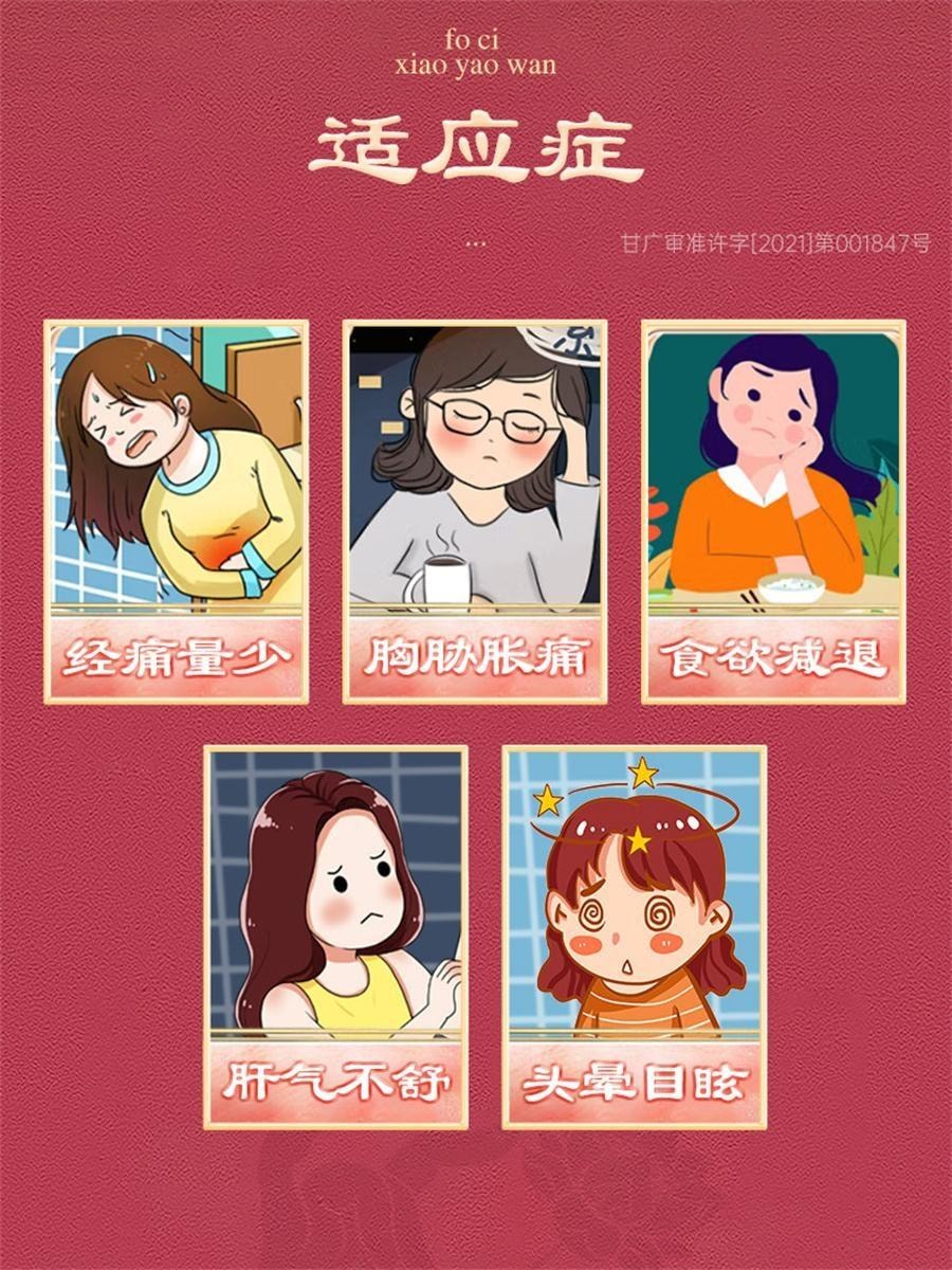 【中国直邮】 佛慈 逍遥丸 逍遥散 养血调经 疏肝健脾 用于月经不调女痛经胸胁胀痛头晕目眩 200丸*1瓶/盒