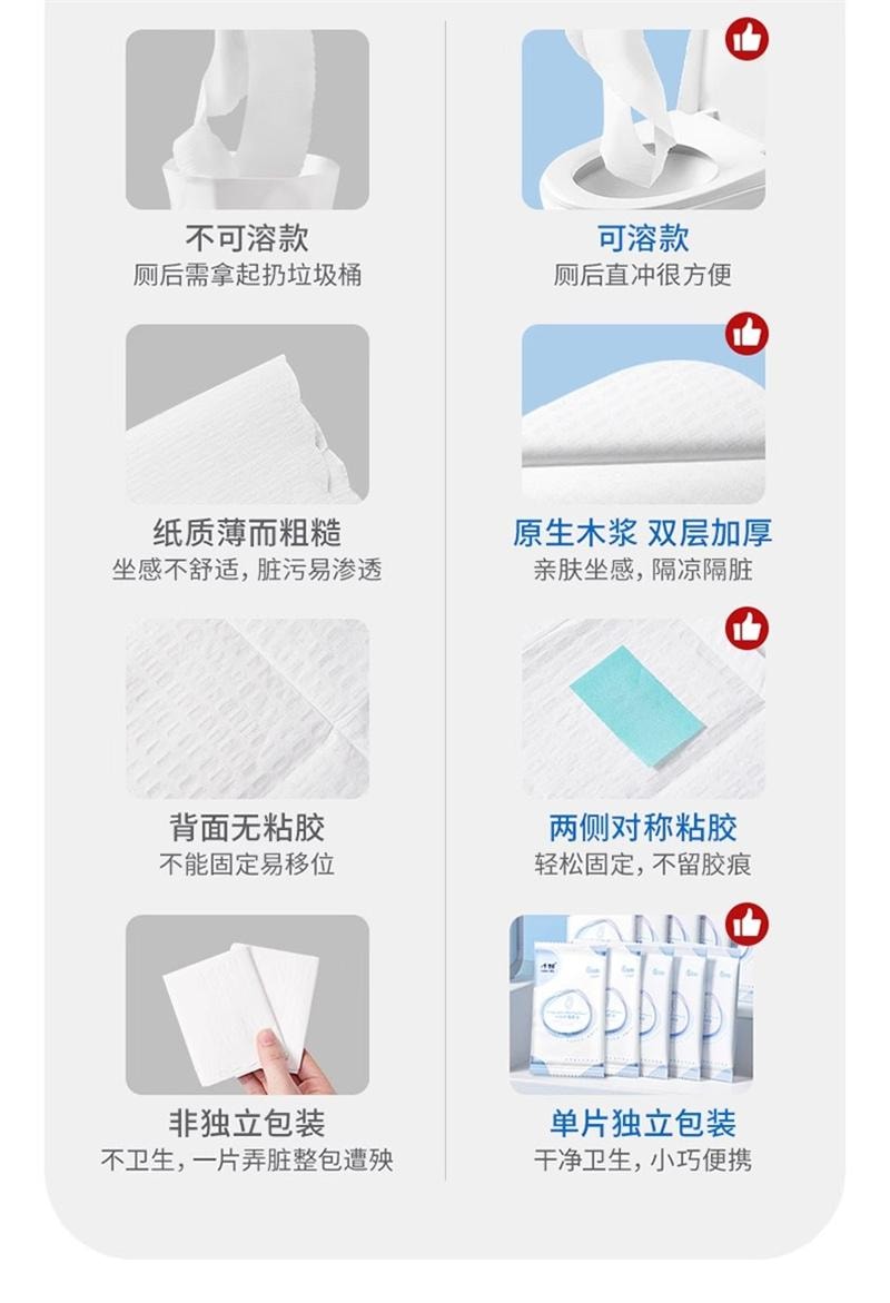 【中国直邮】 子初 一次性马桶垫产妇坐垫孕妇孕产妇专用垫套马桶纸可溶水 6片*3包