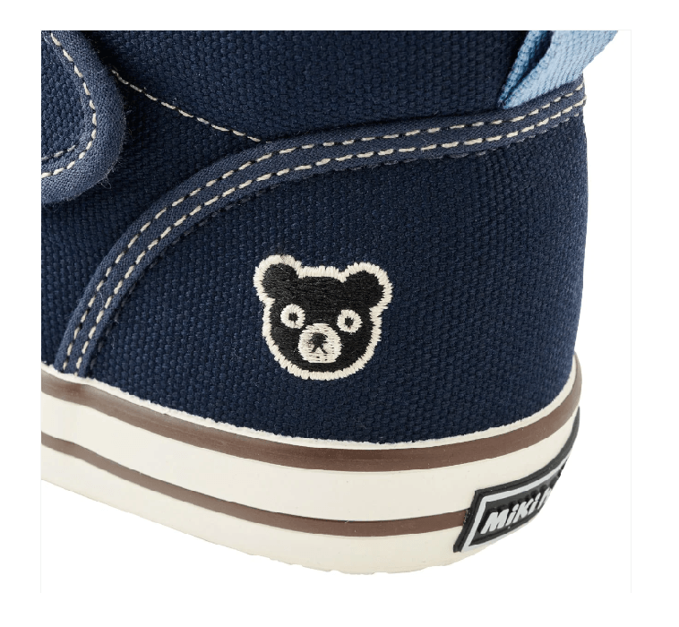 【日本直邮】MIKIHOUSE||黑熊 儿童二段稳步鞋帆鞋布鞋休闲鞋饼干鞋 ||蓝色 19.0cm 1双