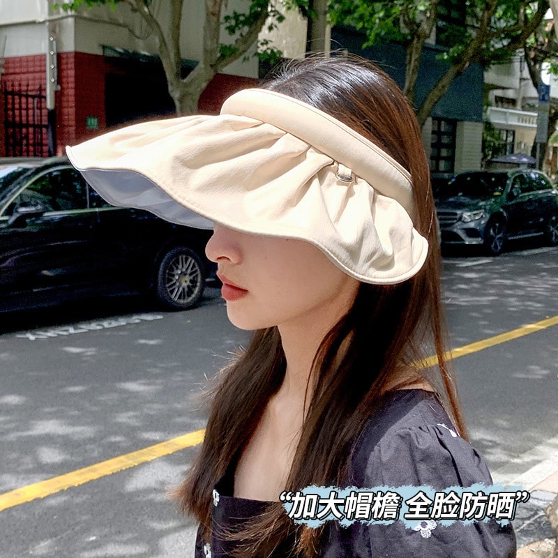 【中國直郵】逸美臣 夏季新品 遮陽貝殼帽-米色均碼 防紫外線 防曬神器 戶外專用