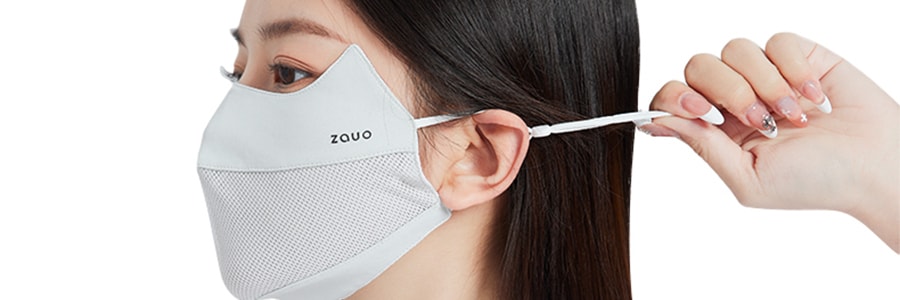 ZAUO 防曬口罩透氣網版 護眼角全臉面罩 UPF50+ 黑色 均碼【亞米獨家】