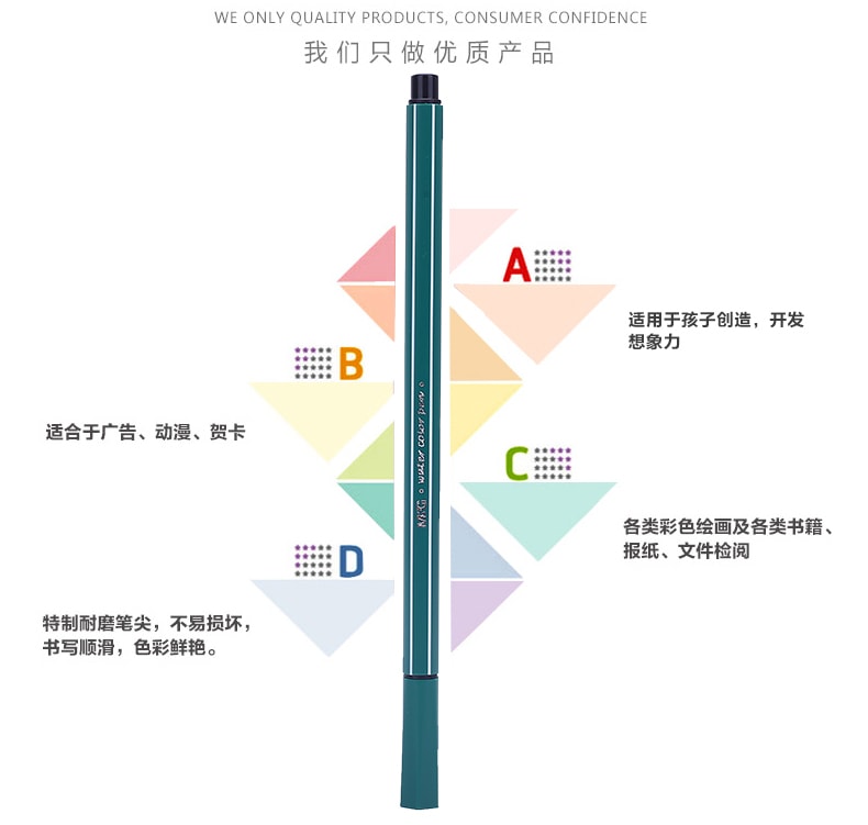 [中國直郵]晨光文具(M&G) 米菲果繽紛系列24色水彩筆FCP90146 可水洗墨水 1盒裝