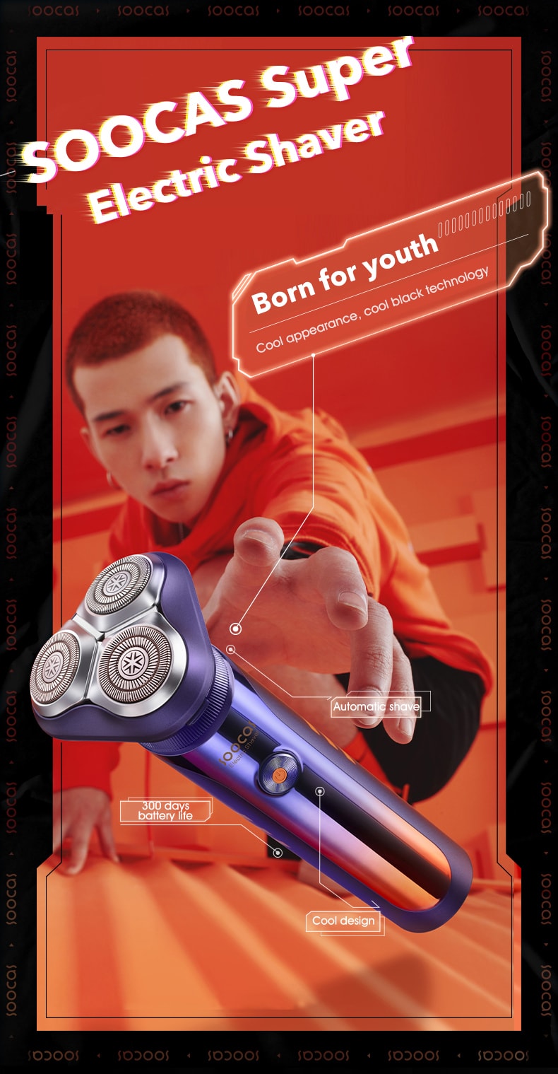 Smart Electric Shaver Purple Orange