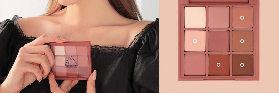 韓國3CE MOOD RECIPE 9色多功能眼影盤 #DRY BOUQUET乾枯玫瑰盤 浪姐同款