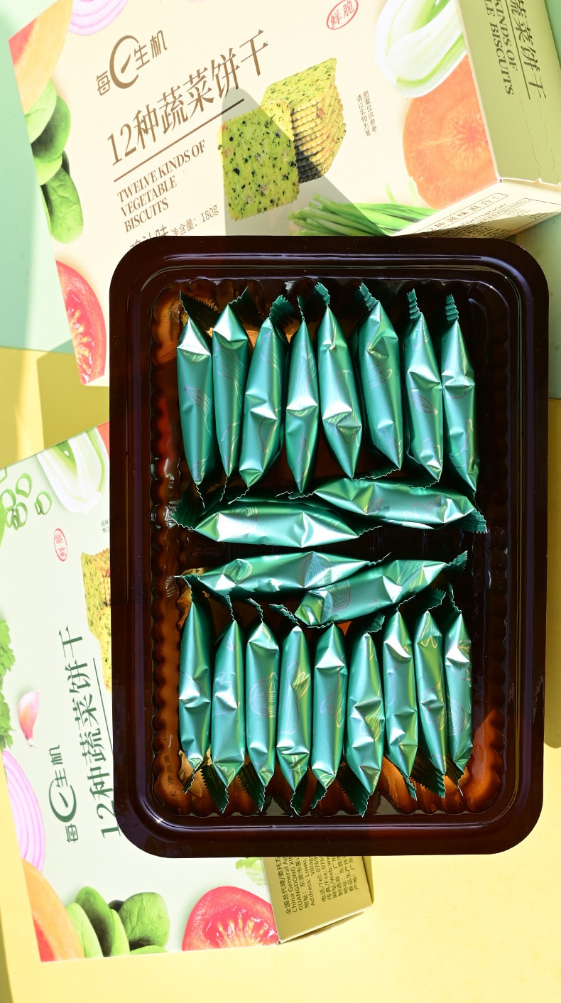  每日生機 12種鮮脆蔬菜餅乾 180克 雞汁口味 20小包分裝