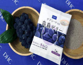 【日本直邮】DHC 奇亚籽添加 蒟蒻果冻水果味低卡高纤果汁果冻布丁 7個入