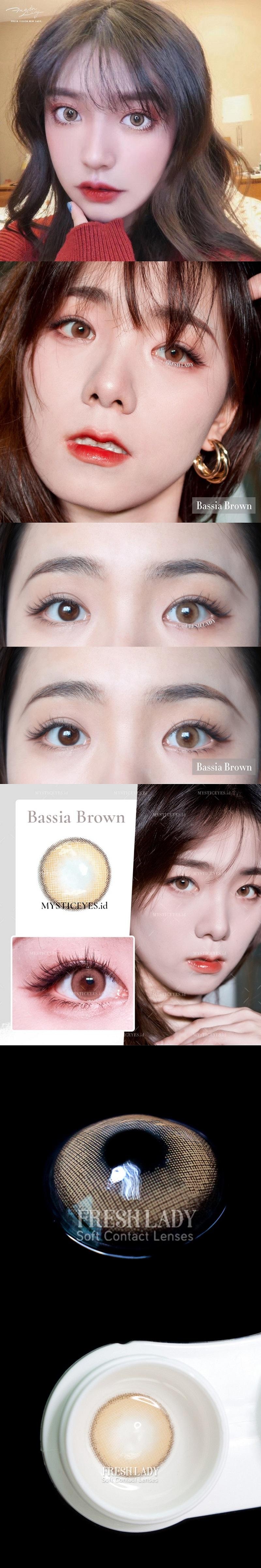 【中国直邮】 热销 FreshLady ME系列 美瞳片 雾冰藜属棕 棕色系 年抛 14.0mm 一盒2片装 0度
